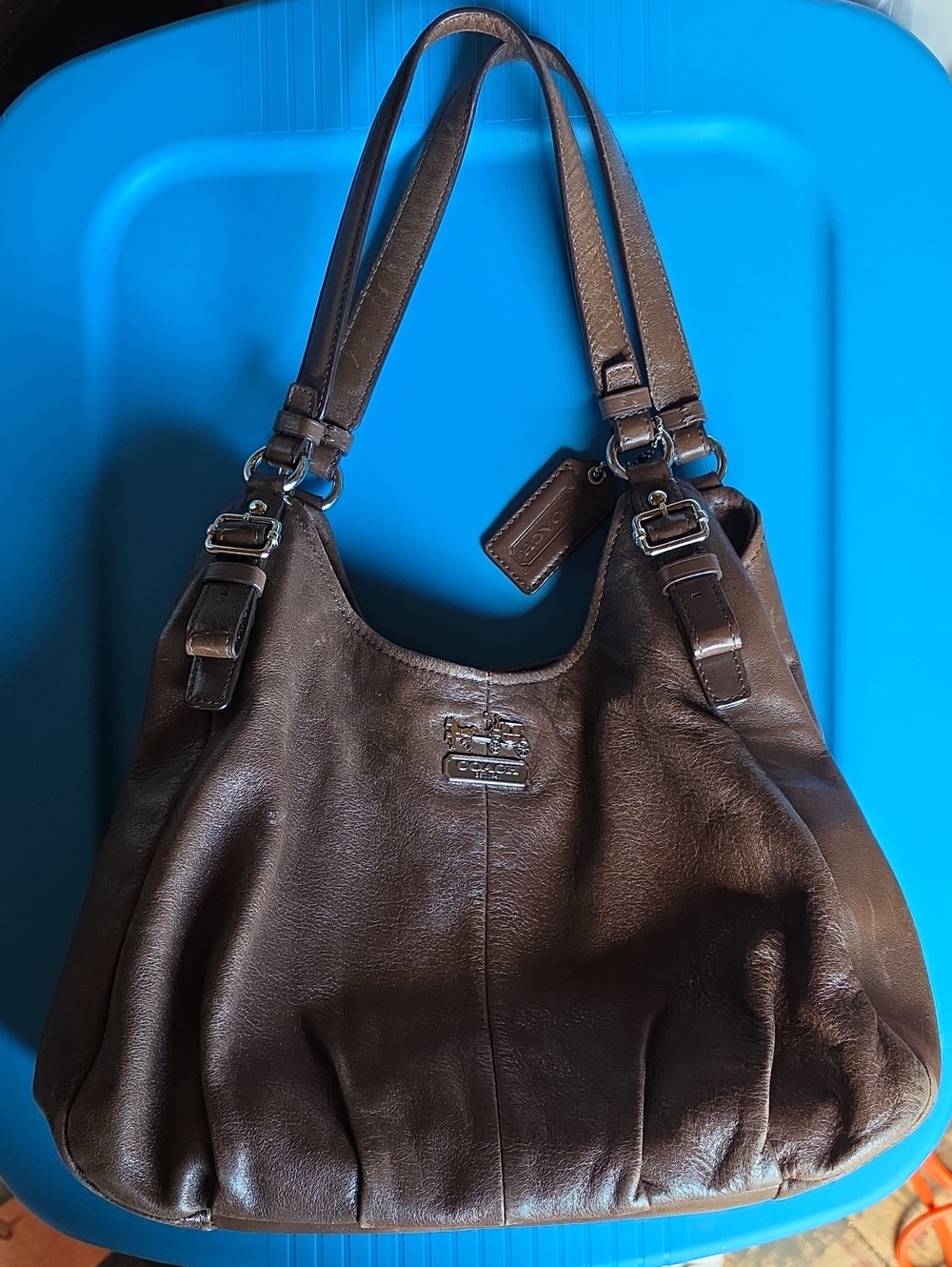 Coach Madison Maggie Brown Leather Shoulder Bag C1168-16503